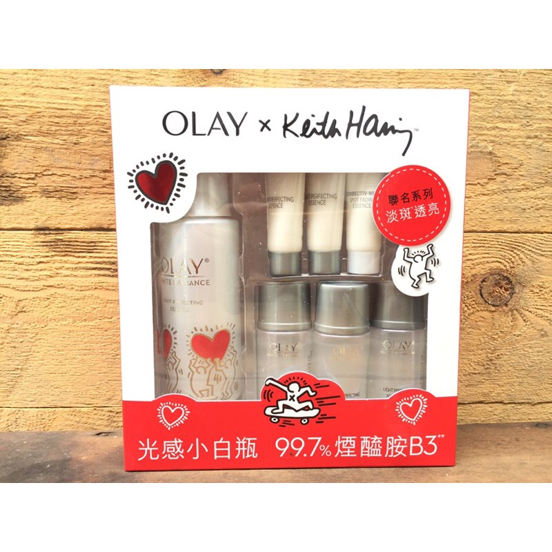 全新 OLAY歐蕾聯名禮盒 高效透白光塑淡斑精華50ml+6ml*2+面膜精華液18ml*3+ProX亮潔皙透白精華7m