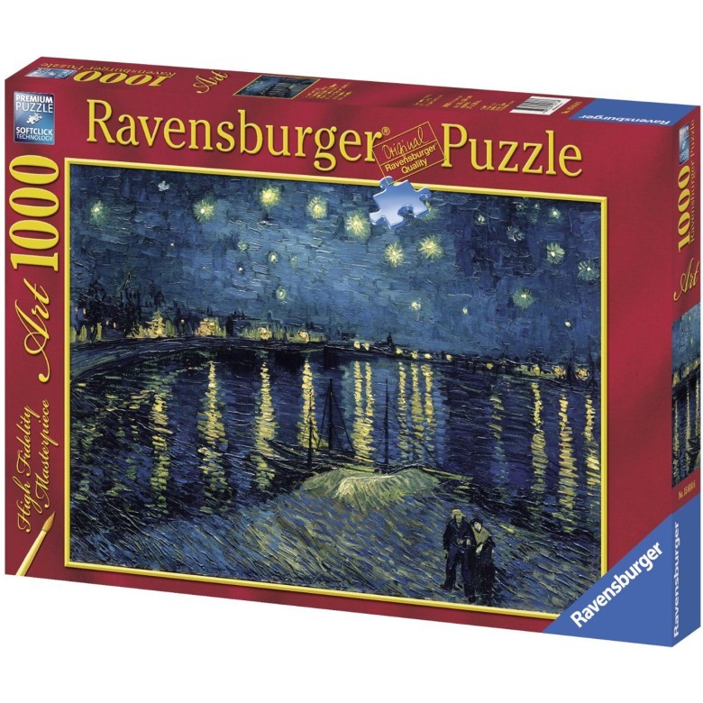 【現貨免運】德國 Ravensburger 正版進口拼圖 1000片 15614 梵谷 隆河星夜 益智減壓玩具 送膠水