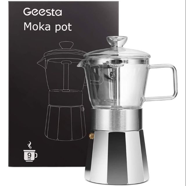 設計師品牌Geesta 專利 moka express 水晶摩卡壺9杯 九杯crystal moka 非bialetti