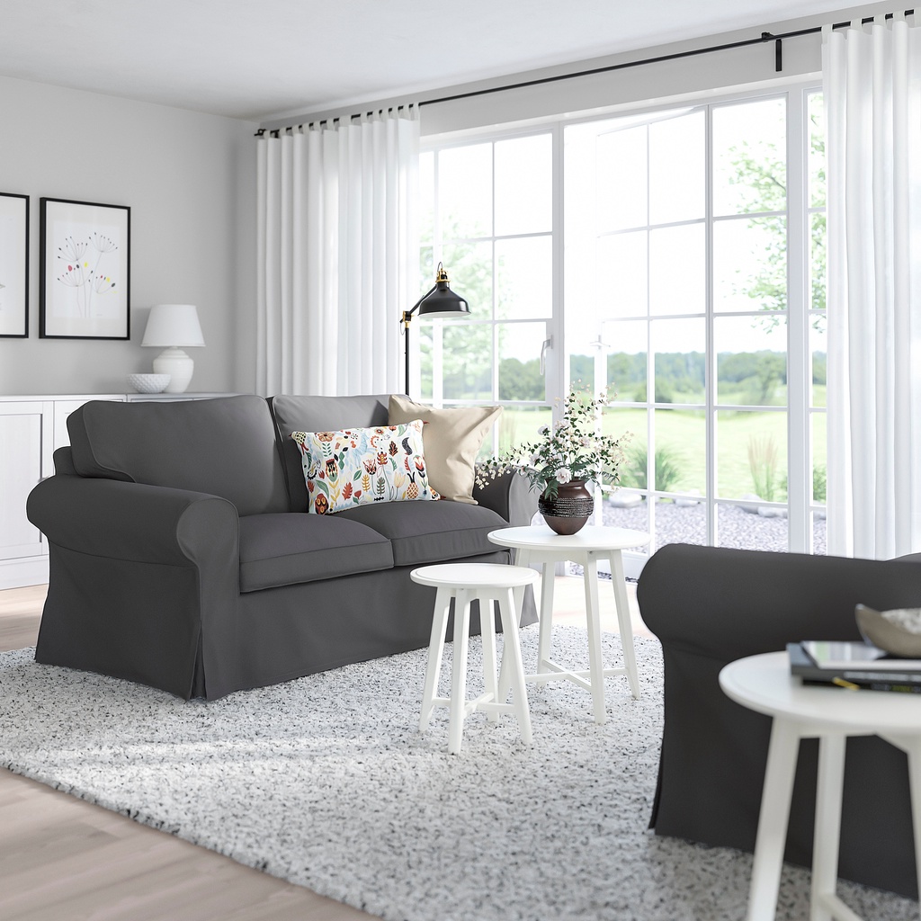 北歐LOFT風格經典IKEA宜家EKTORP雙人座沙發/灰色/179x88x88/二手八成新/原$10900特$5500