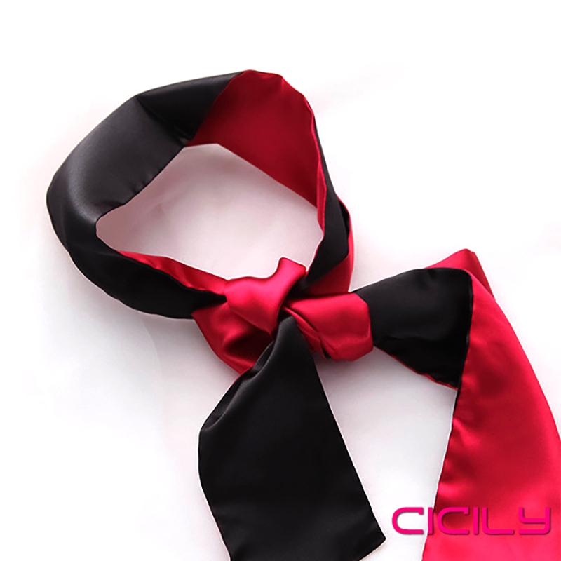 CICILY 緞帶綁帶式眼罩-紅黑 YL-00104 紅黑