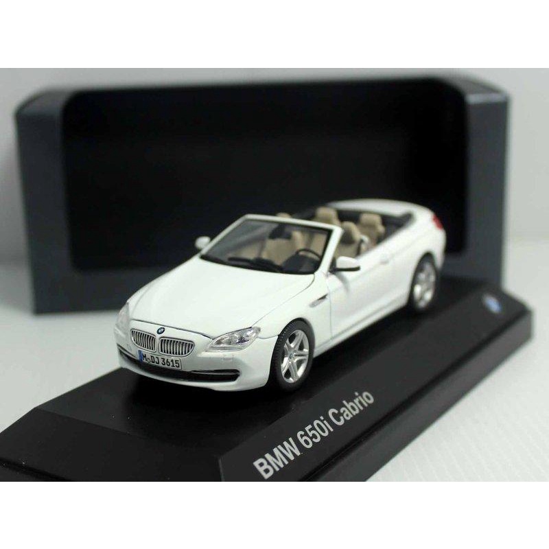 原廠 Paragon 1/43 BMW 650i Cabrio 白 (前後蓋可開) MASH