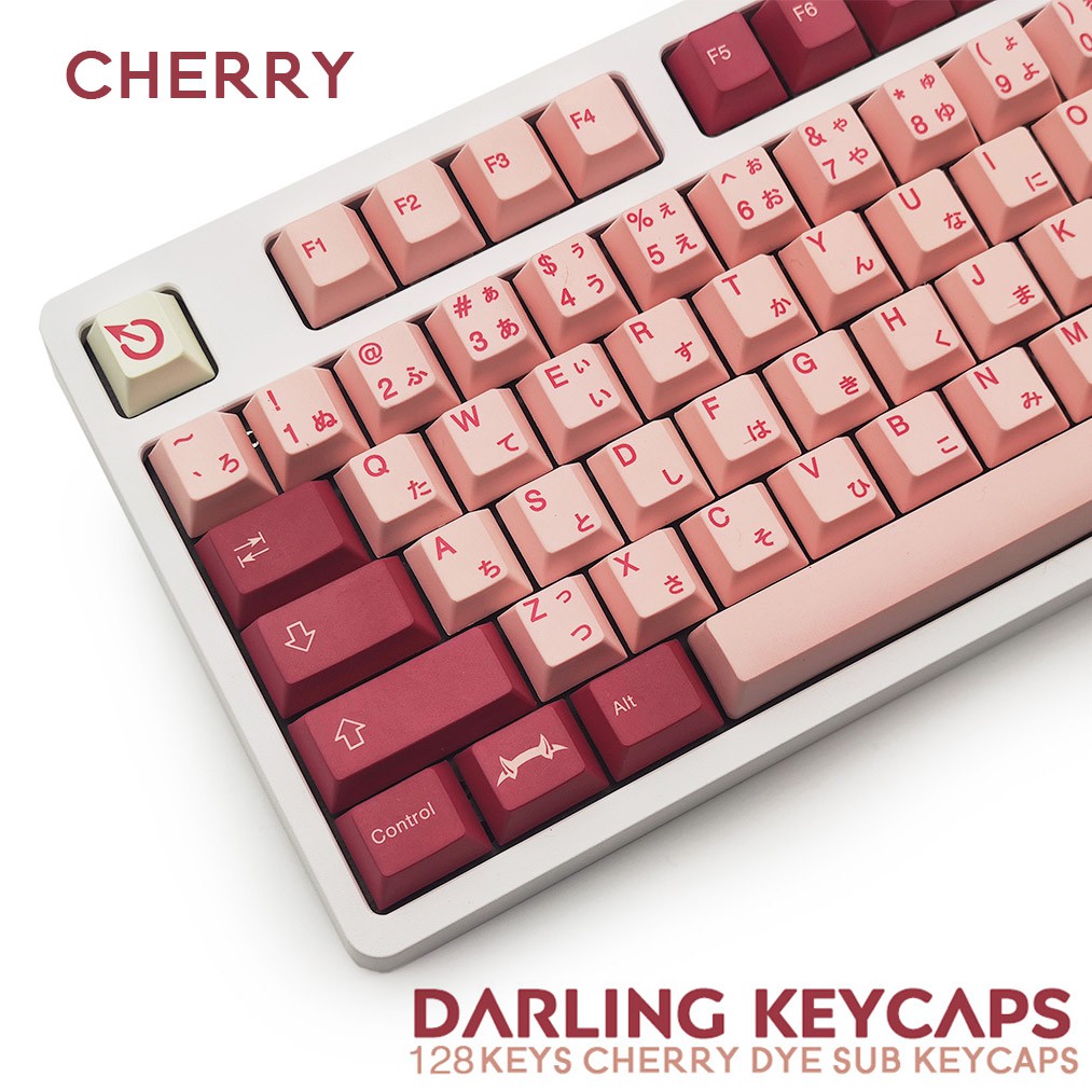 130key PBT Darling Keycaps Cherry Profile DYE SUB 個性化日式鍵帽,適用