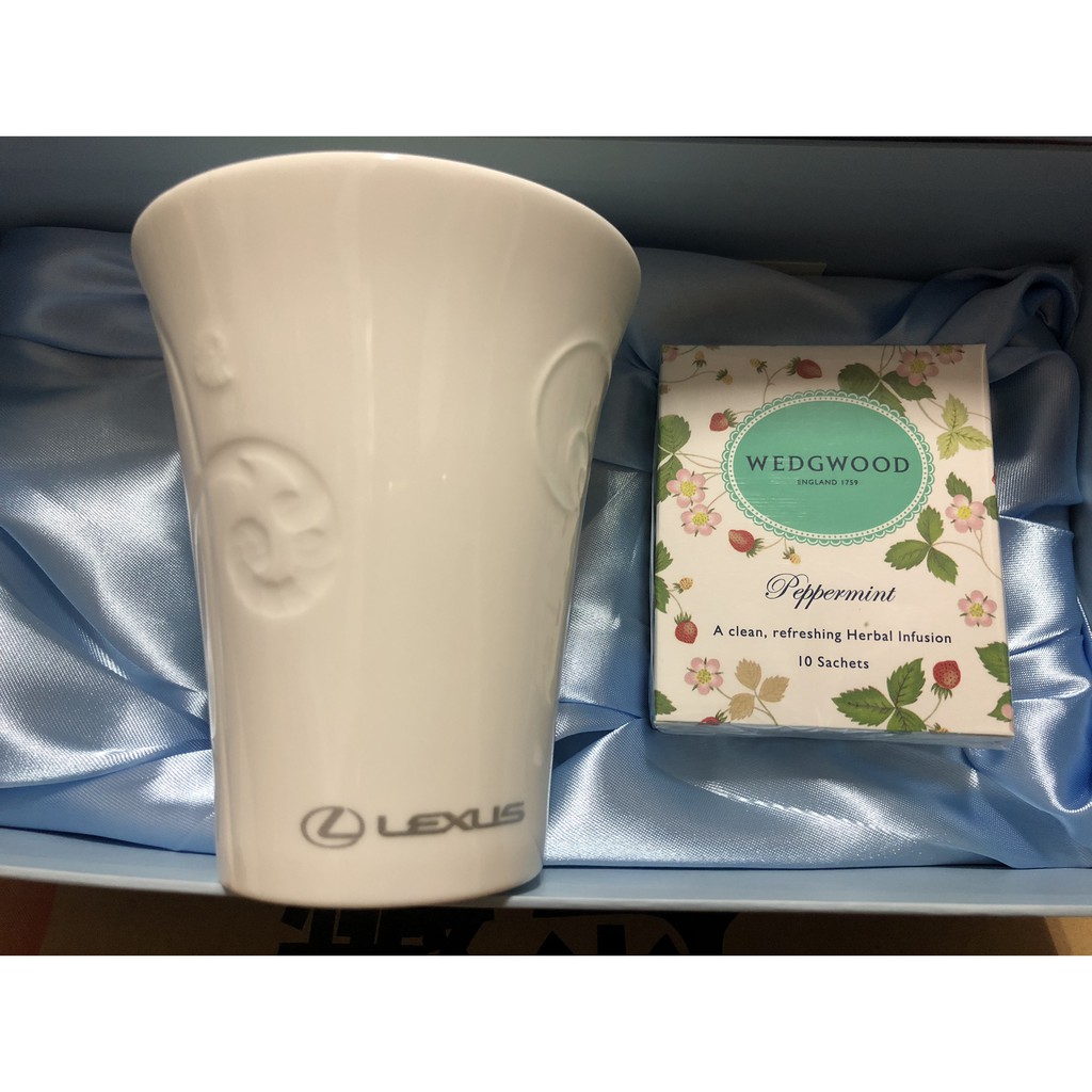 淩志 Lexus 英國百年瓷器品牌Wedgwood nature骨瓷馬克杯+英式薄荷茶禮盒組(不拆售)，僅有二組