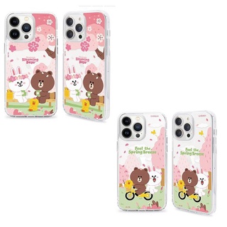 GARMMA永橙 LINE FRIENDS iPhone 14系列 二合一四角防摔保護套 午後小憩/悠悠踏青【魔力電玩】