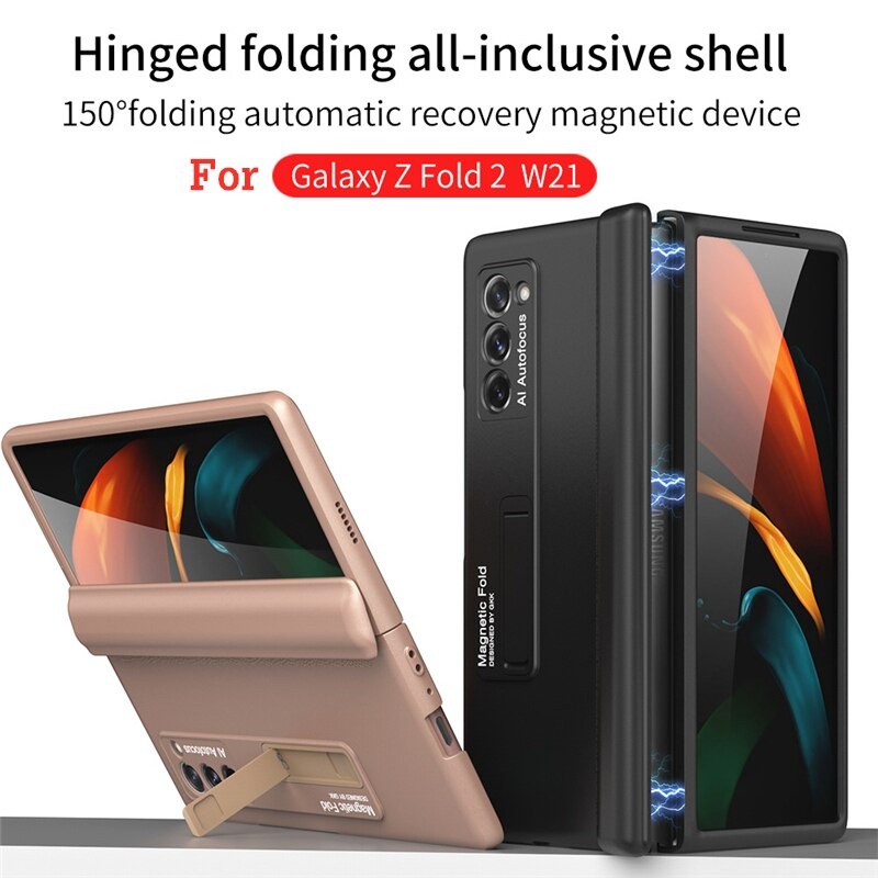 SAMSUNG 手機殼 GKK 原裝三星 Galaxy Z Fold 2 5G 磁性框架支架超薄啞光全覆蓋硬殼三星 Z