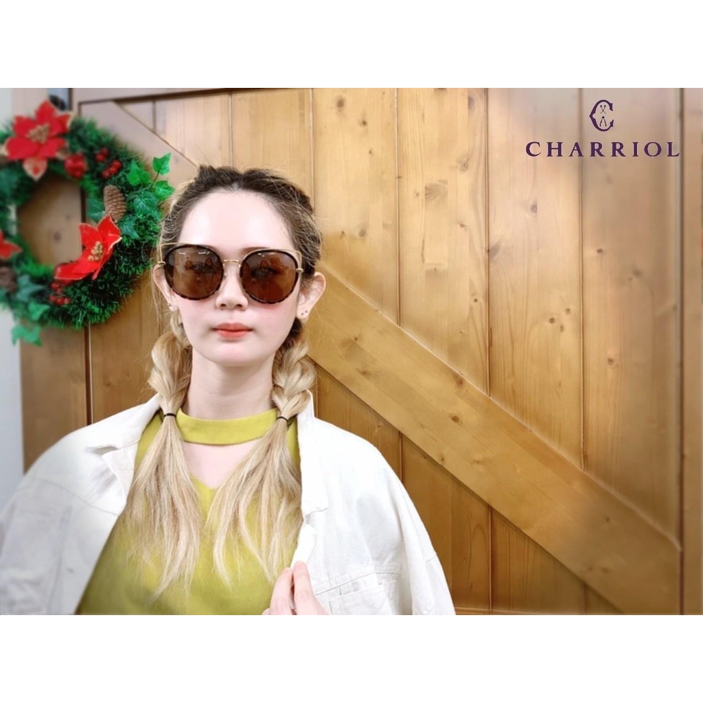 麗睛眼鏡【CHARRIOL 夏利豪】貓咪耳朵簍空框細緻款太陽眼鏡 L-3004 鋼索繩紋高質感純鈦眼鏡 瑞士一線精品品牌
