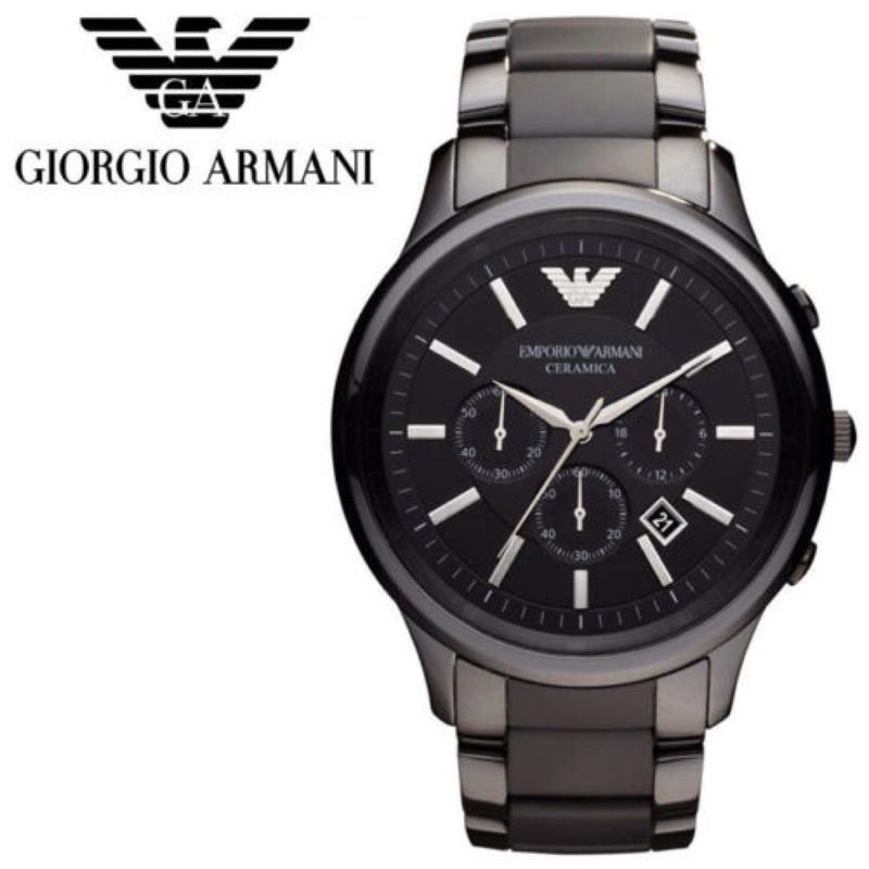 （現貨）保證正品 Emporio Armani阿曼尼 典雅獨特魅力極黑陶瓷半霧感男錶 AR1451
