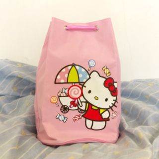 女童公主女孩海邊泳池上學萬用包-粉紅HELLO KITTY 彩色棒棒糖防塵後背包側背包水桶包