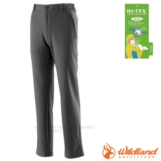 【荒野 WildLand】男 款彈性透氣保暖機能休閒長褲 立體修身剪裁 時尚 高性能 深灰 0A22306