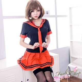 [臺灣現貨]萌系水手服紅黑角色扮演服COSPLAY服裝學生制服 流行E線A7037