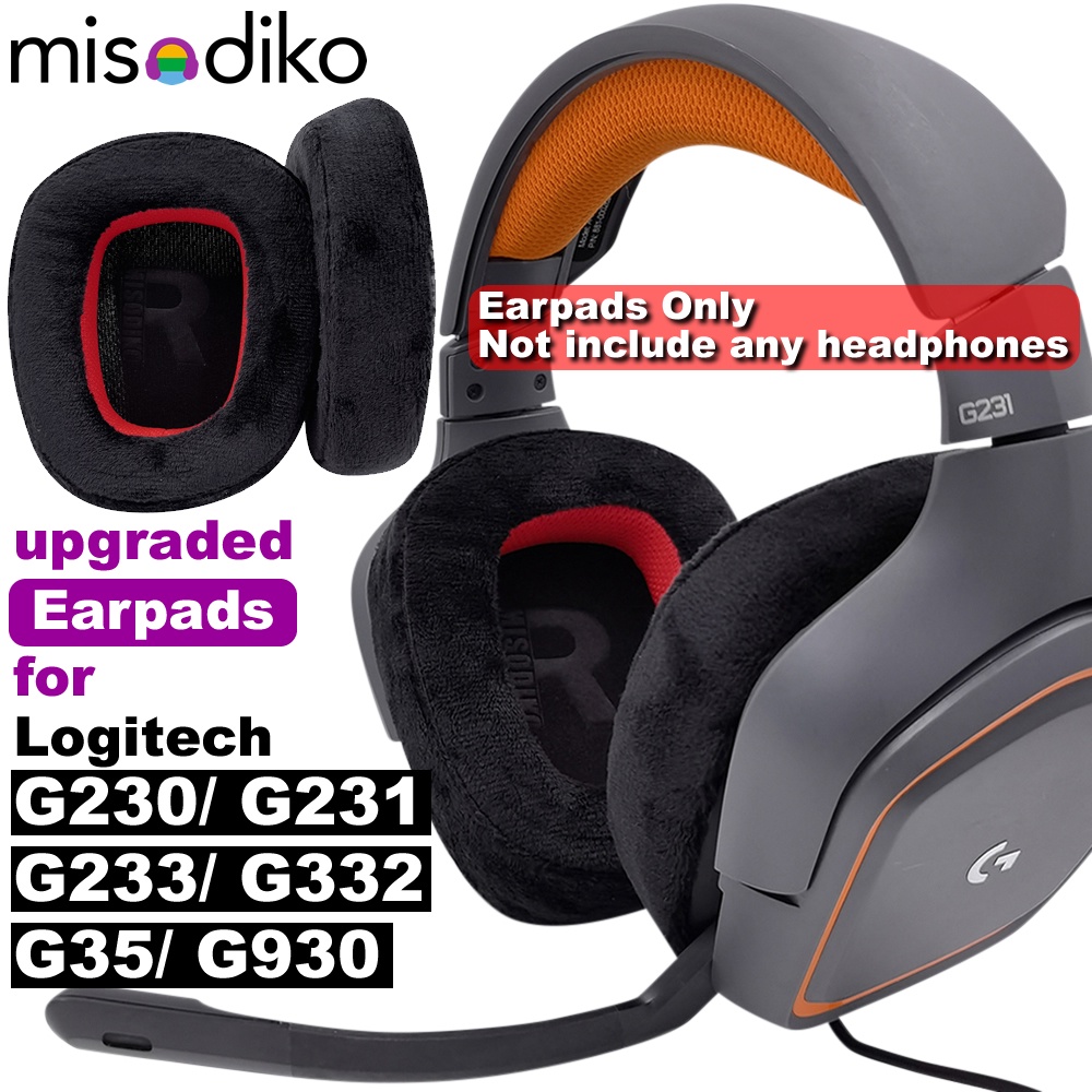 Misodiko 升級的耳墊墊可替代 Logitech G230 G231 G233 G332 G35 G930 遊戲耳