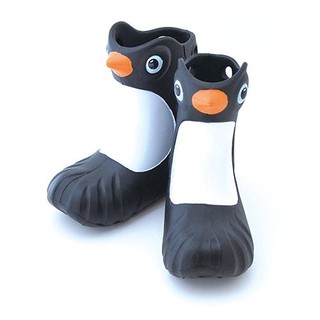 Polliwalks童鞋-Penguin 企鵝-兒童雨靴(黑色)