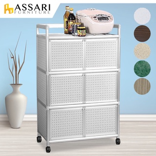 ASSARI-輕量鋁合金2尺六門置物櫃-附輪(寬60深41高115cm)