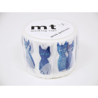 【iPen】日本 mt ex mina perhonen 聯名款 和紙膠帶 - 藍色貓咪 (MTMINA37)