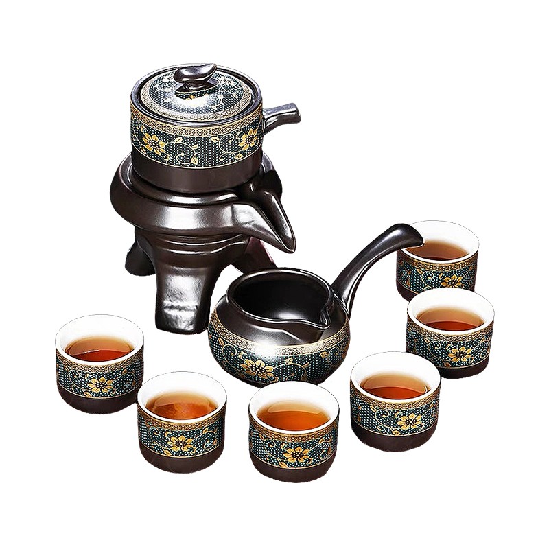 禮盒裝時來運轉茶具組9件套 茶杯 泡茶壺 茶具組 旅行茶具 自動茶具 M5703D-1	 現貨 廠商直送