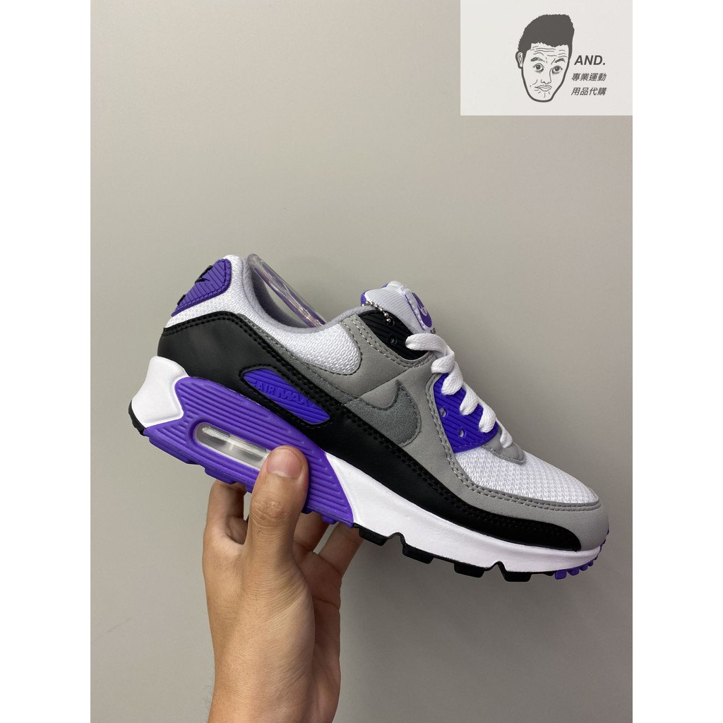 【AND.】NIKE AIR MAX 90 灰黑 白紫 經典 復古 氣墊 緩震 休閒 穿搭 女款 CD0490-103