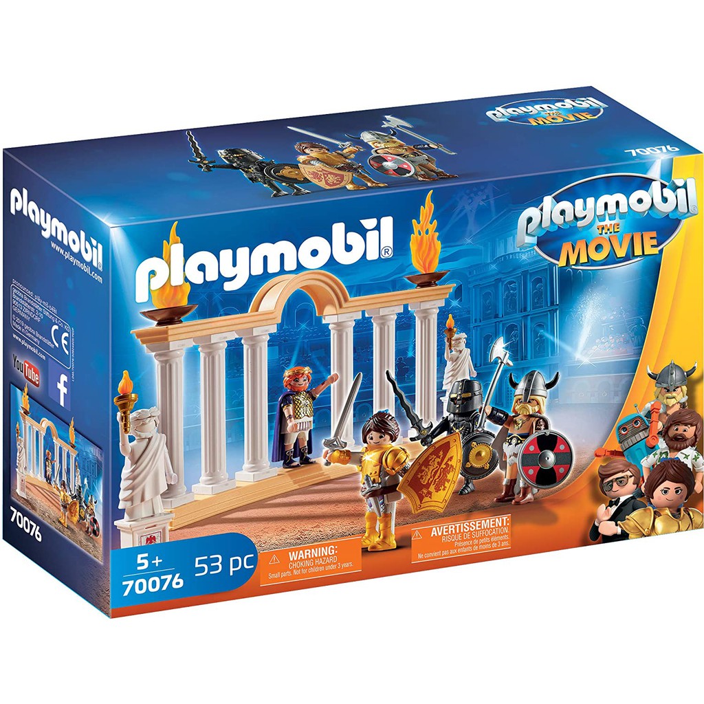摩比 Playmobil 70076 羅馬 羅馬柱 雕像 火把 戰士 騎士 電影