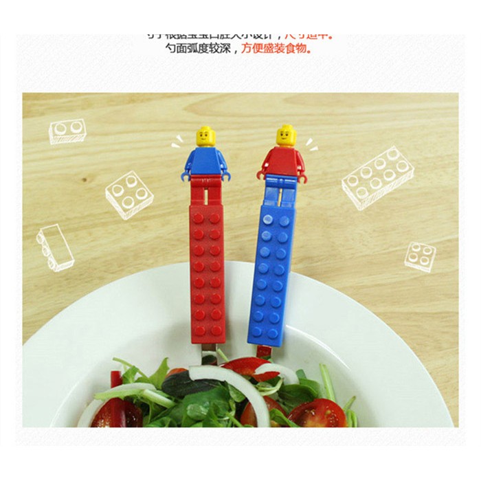 LEGO 樂高湯叉組(304不鏽鋼餐具 湯匙+叉子)-現貨