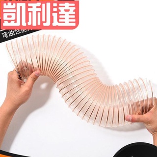 【滿額免運】PU風管厚0.63mm聚氨酯透明無味管除塵鍍銅鋼絲木工吸塵伸縮軟管【關注享折扣】