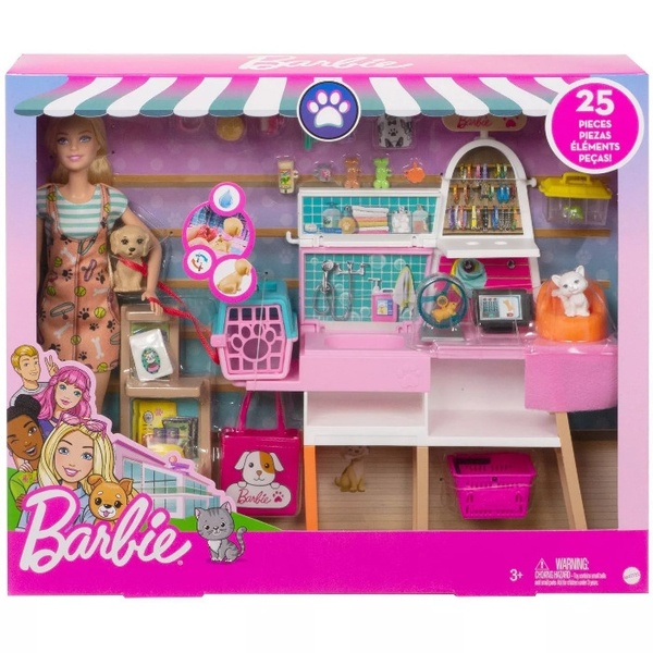 MATTEL美泰兒 Barbie芭比娃娃 - 芭比時尚寵物店組合
