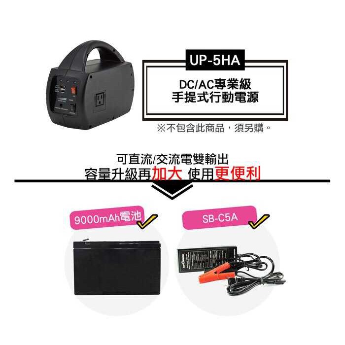 台灣 AUTOMAXX 9000mAh 專用備用電池 適用UP-5HA行動電源 不包含12V電池充電器
