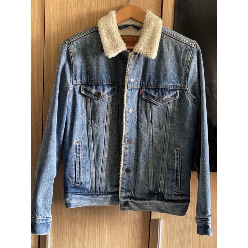 已有買家預定［二手出清］Levis 男款 仿羊羔毛 牛仔外套 XS號 女生也可穿 保暖 好搭