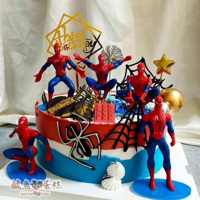 🔴鹹魚吃蛋糕-蜘蛛人蛋糕▶急單聊、造型蛋糕、公仔蛋糕、客製化蛋糕、台中造型蛋糕、生日蛋糕、蜘蛛人、蛋糕、台中蛋糕、甜點