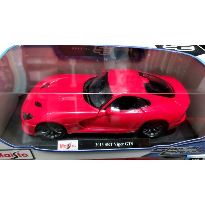 ❤現貨-全新品❤ Maisto收藏模型車1:18 2013 SRT Viper GTS紅色