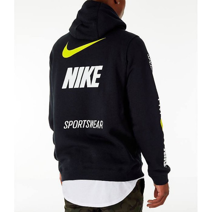 nike sportswear micro branding hoodie