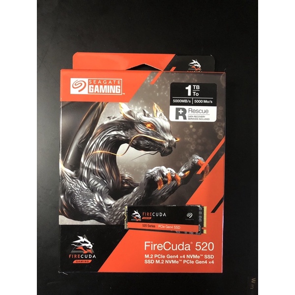 FireCuda 520 SEAGATE 火梭魚 1TB 固態硬碟 (PCIe Gen4 M.2 2280) SSD