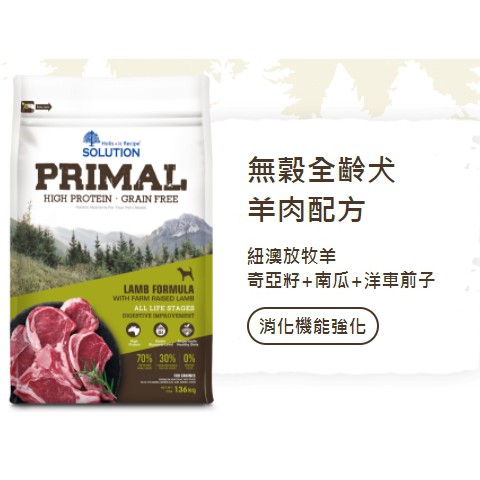 耐吉斯源野高蛋白-無穀全齡犬(羊肉)消化機能保健  3磅/6磅