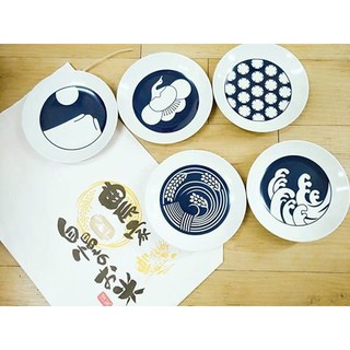 日式實花手繪風格瓷盤青花和風釉下彩陶瓷餐盤六魯可參考富士山野鶴點心盤