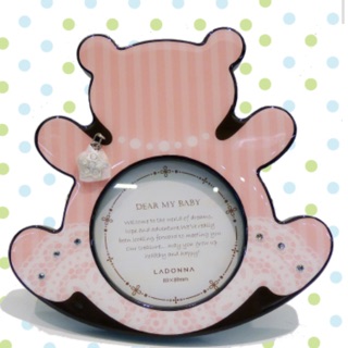 日本 LADONNA Baby 粉紅泰迪熊相框 LB17-S2-PK正版