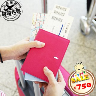 PinkBee☆【韓國直送】JamStudio Look At Me俏鬍子氣質皮革護照夾《900724》*現貨
