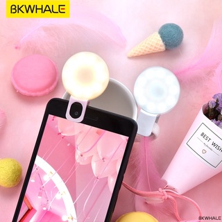 Bkwhale 可充電迷你自拍補光燈 LED 閃光燈自拍環形燈, 用於相機手機