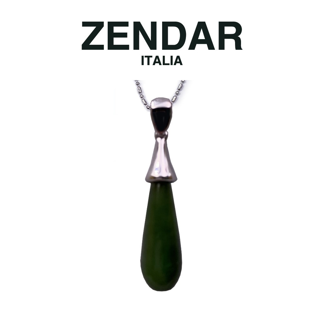 【ZENDAR】頂級 北美碧玉 水滴 墜鍊 6x15mm (Z6005)
