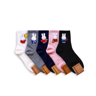 《全館任10雙499運費半價》米飛兔襪 Miffy 簡單 素色 可愛 正韓 韓國襪 學生襪 秋冬 滑板襪 兔子 卡通襪
