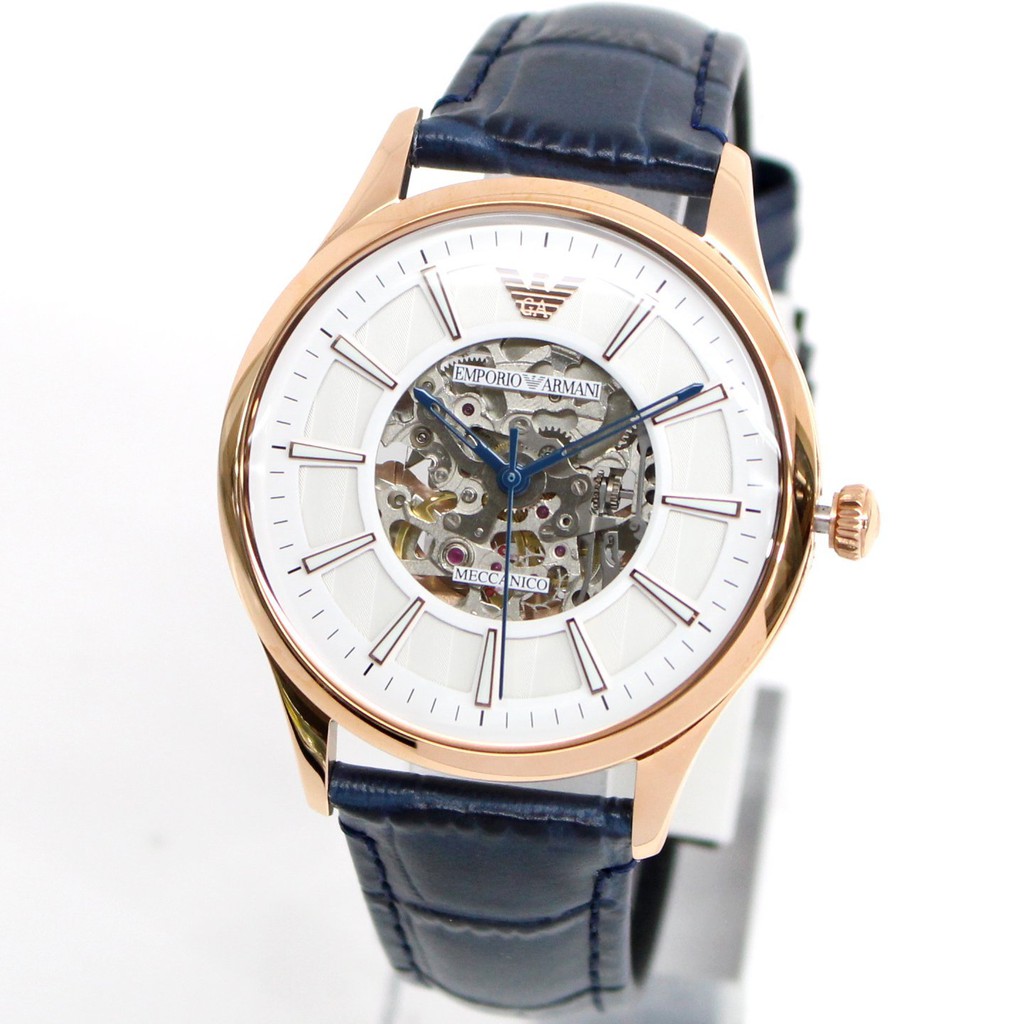 【可面交】Emporio Armani AR1947 機械錶 牛皮錶 男錶 女錶 43mm 基隆大錶哥 手錶 亞曼尼