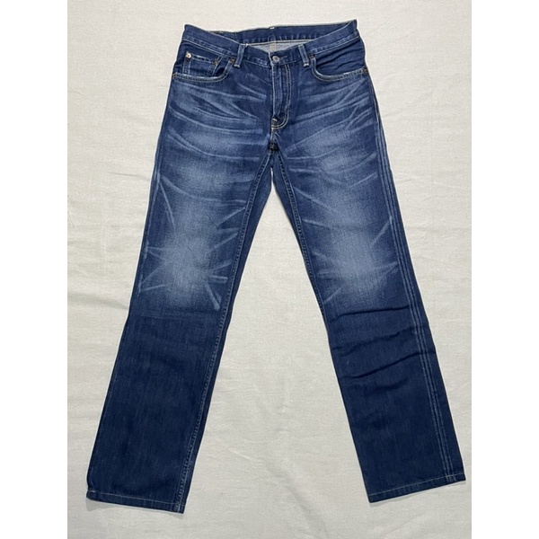 Levi’s levis 502 (005020067) W31 L33 二手深藍刷色刷紋直筒牛仔褲 男