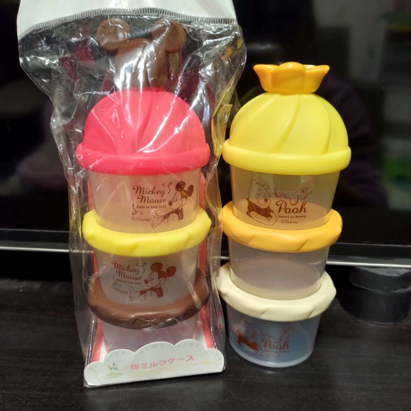 日本 阿卡將 迪士尼 米奇 小熊維尼 造型 奶粉分裝罐 收納罐 置物罐