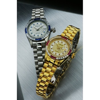 ROSDENTON 勞斯丹頓 女 珍愛禮讚 晶鑽機械腕錶-銀藍【商品型號: 97233LJC-C】