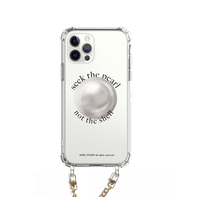 【現貨】【APEEL STUDIO】珍珠 iPhone 透明背鏈防摔保護殼 iPhone 13 12 Pro Max
