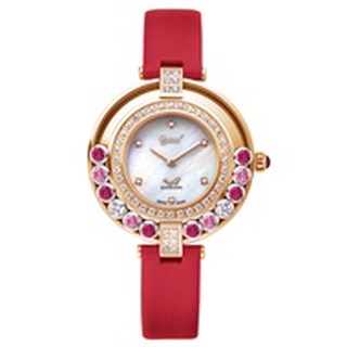 【大新竹鐘錶】愛其華/流星系列 時尚珠寶錶 (380-45DLR) 玫瑰金X紅 禮物/34mm