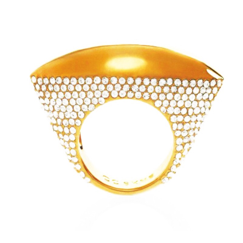 CC SKYE UFO 金色飛碟戒指 金色鑲鑽寬版戒指 好萊塢巨星款