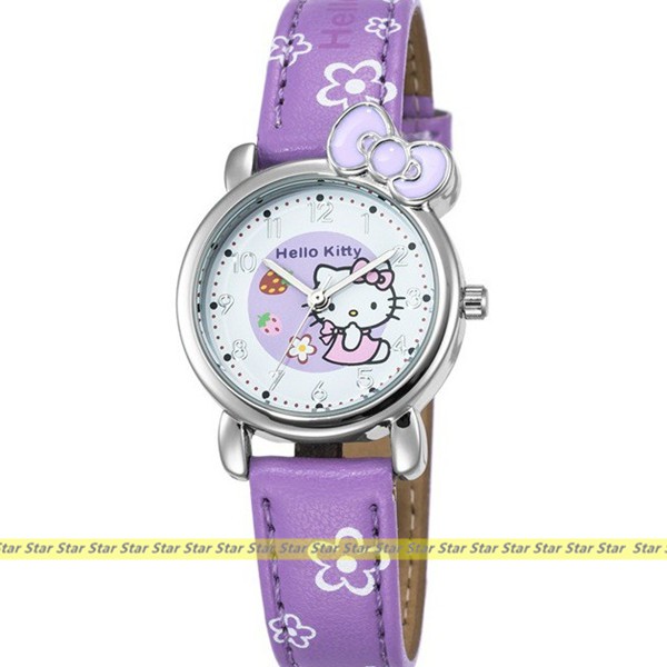 ＊星光鐘錶＊ Hello Kitty手錶 三麗鷗正版授權【凱蒂貓俏皮寶貝蝴蝶結手錶】(紫色) KT008