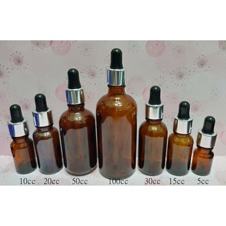 5ml/10ml/15ml/20ml/30ml/50ml/100ml黑色矽膠銀色蓋茶色玻璃滴管瓶/玻璃吸管瓶/精油滴管瓶