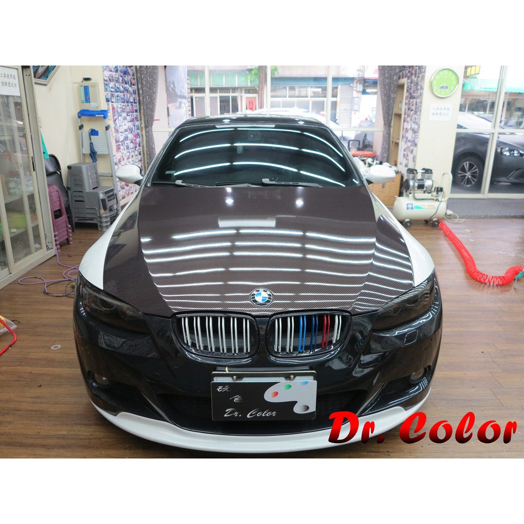 Dr. Color 玩色專業汽車包膜 BMW 335i 亮面carbon / 黑carbon _ 引擎蓋