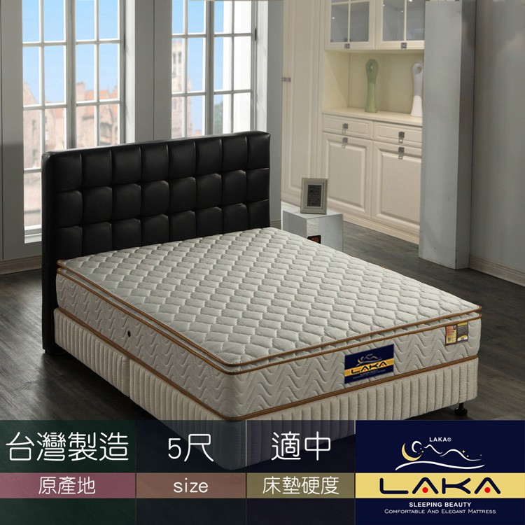 【LAKA】三線3M防潑水蜂巢式獨立筒床墊-雙人5尺