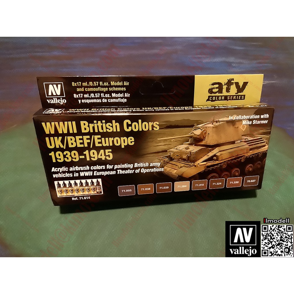 ㊣ AV Vallejo 水性模型漆 英軍二戰迷彩色 British 鋼彈戰車 71614